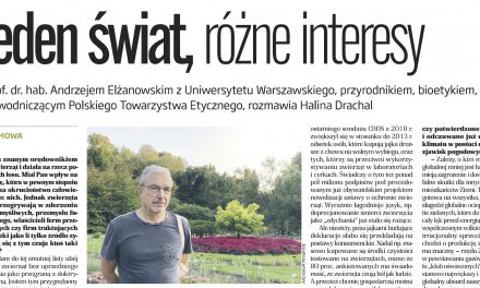 Prof. Andrzej Elżanowski: „Jeden świat, różne interesy”