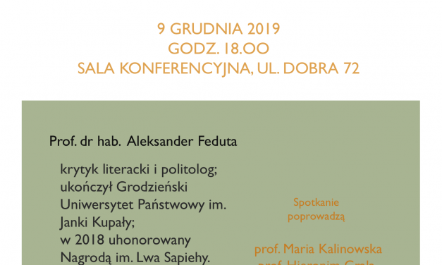 9 grudnia: spotkanie autorskie z prof. dr hab. Aleksandrem Fedutą